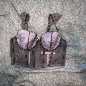 Victorias Secret crop Corset size L grey and lilac